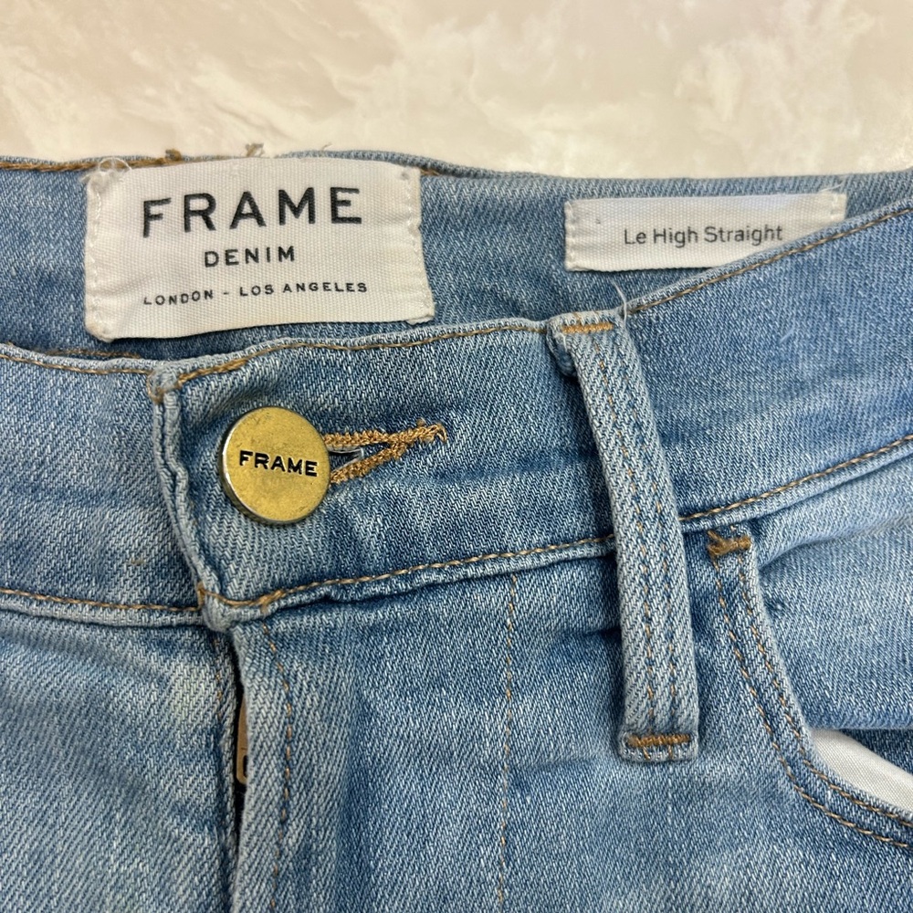 Frame Denim London LA, Blue Gradient Flare Jeans, Le High Straight, Sz 4 - Picture 2 of 15